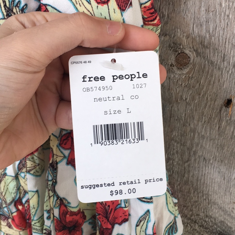 NWT Free People Dear You floral ruffle mini dress - Picture 4 of 8